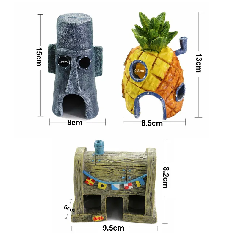 Мультяшное украшение для аквариума дом в форме ананаса аквариумный домик пещера