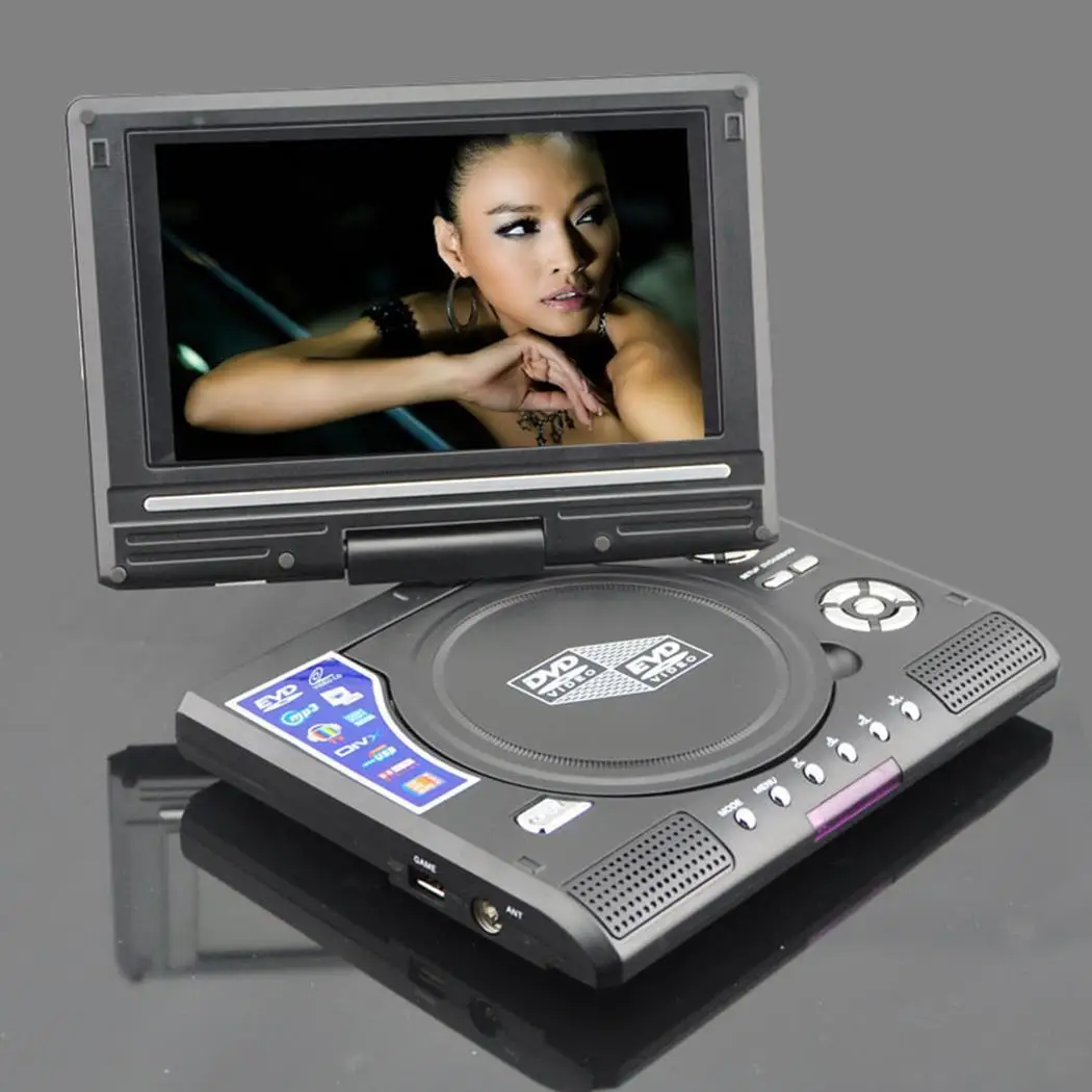 Портативный DVD плеер цифровой мультимедийный проигрыватель с 25 Вт игры FM MP3, WMA радиокарта 90-120 минут JPEG ридер