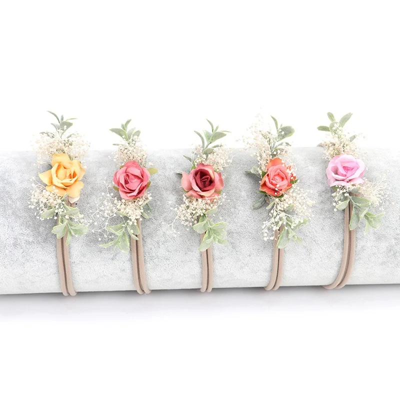 Одежда для маленьких девочек повязка на голову нейлоновые Цветы Аксессуары