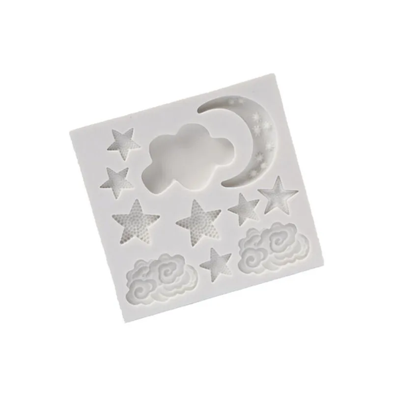 Силиконовая форма в форме звезды Луны облака 3D для украшения торта мастикой