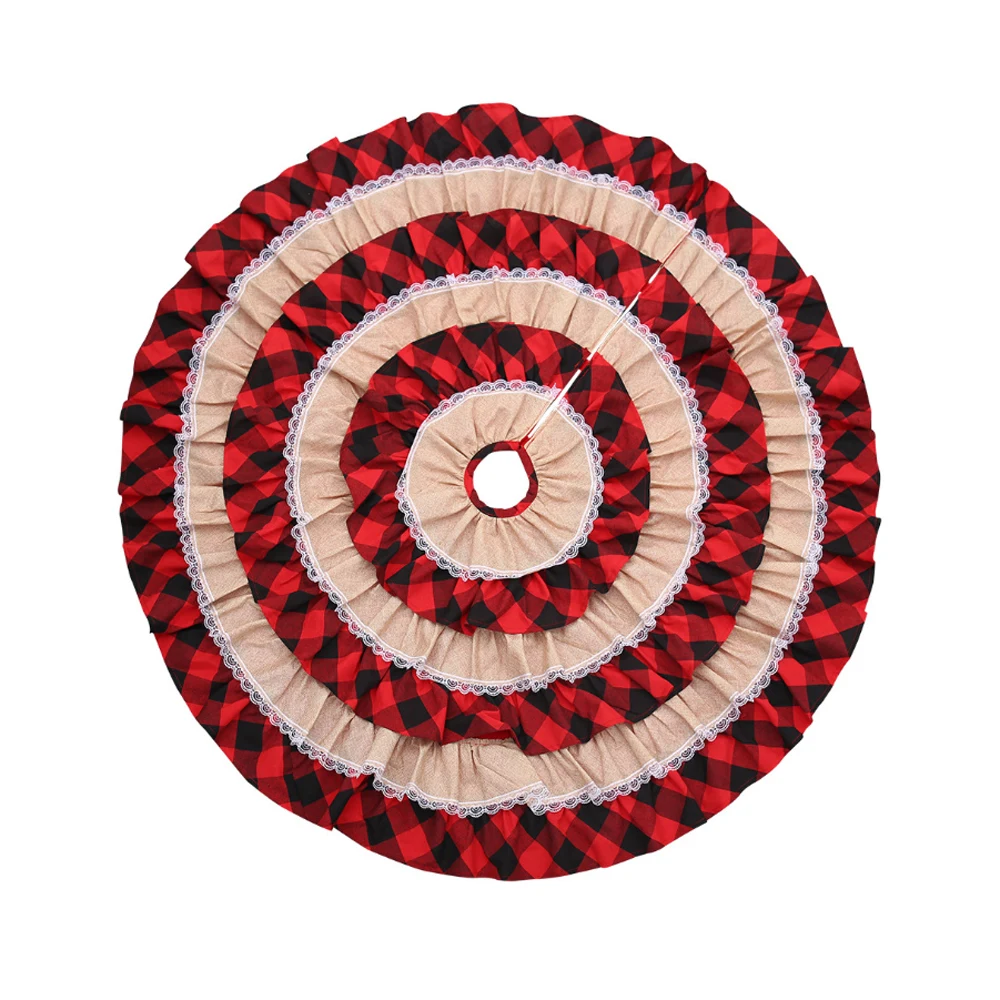 Рождественская елка юбка 6 слоев гофрированная Мешковина для елки