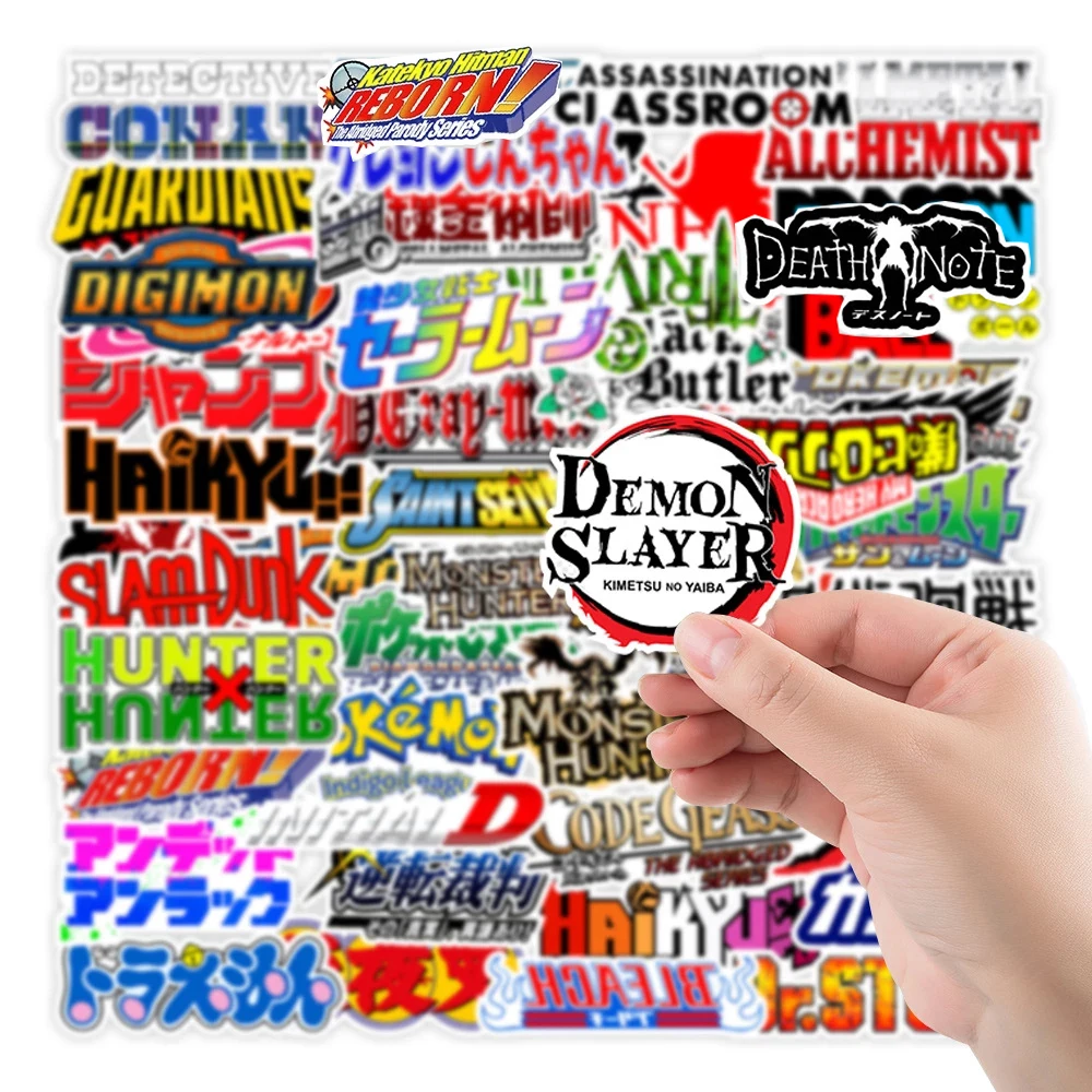 103050pcs mixed anime logo graffiti stickers water bottle fridge laptop waterproof cartoon cool decals sticker packs kid toys free global shipping