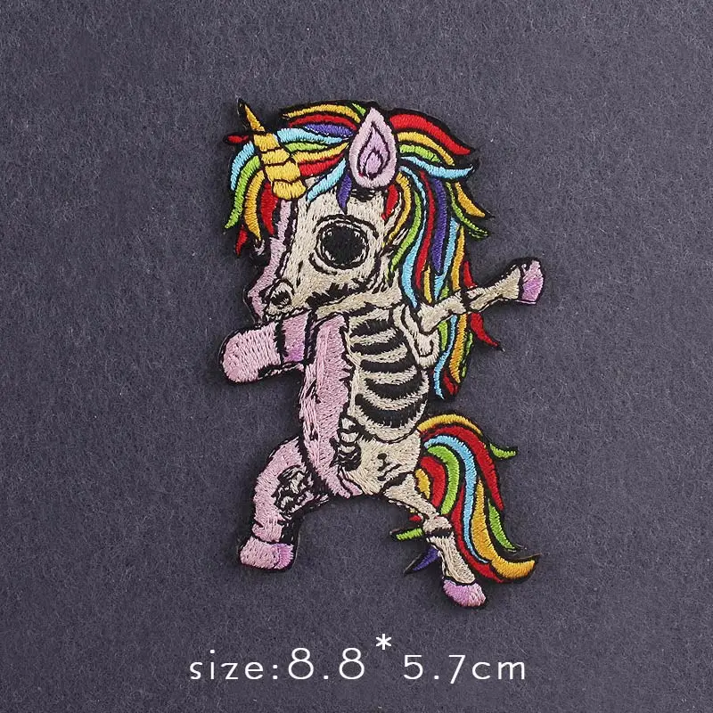 Патчи с изображением черепа/панка вышитые патчи для одежды Мультяшные