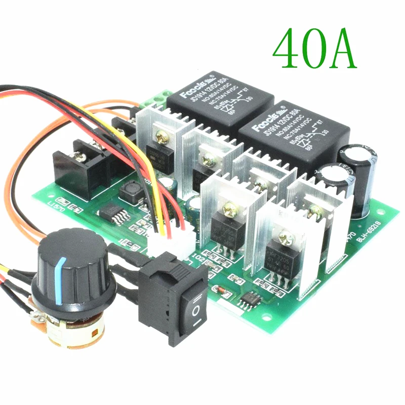 

DC10-50V 40A PWM Electron Speed Regulator 25KHZ 12V 24V 36V48V DC Brush Motor Controller With Positive Inversion Function Switch