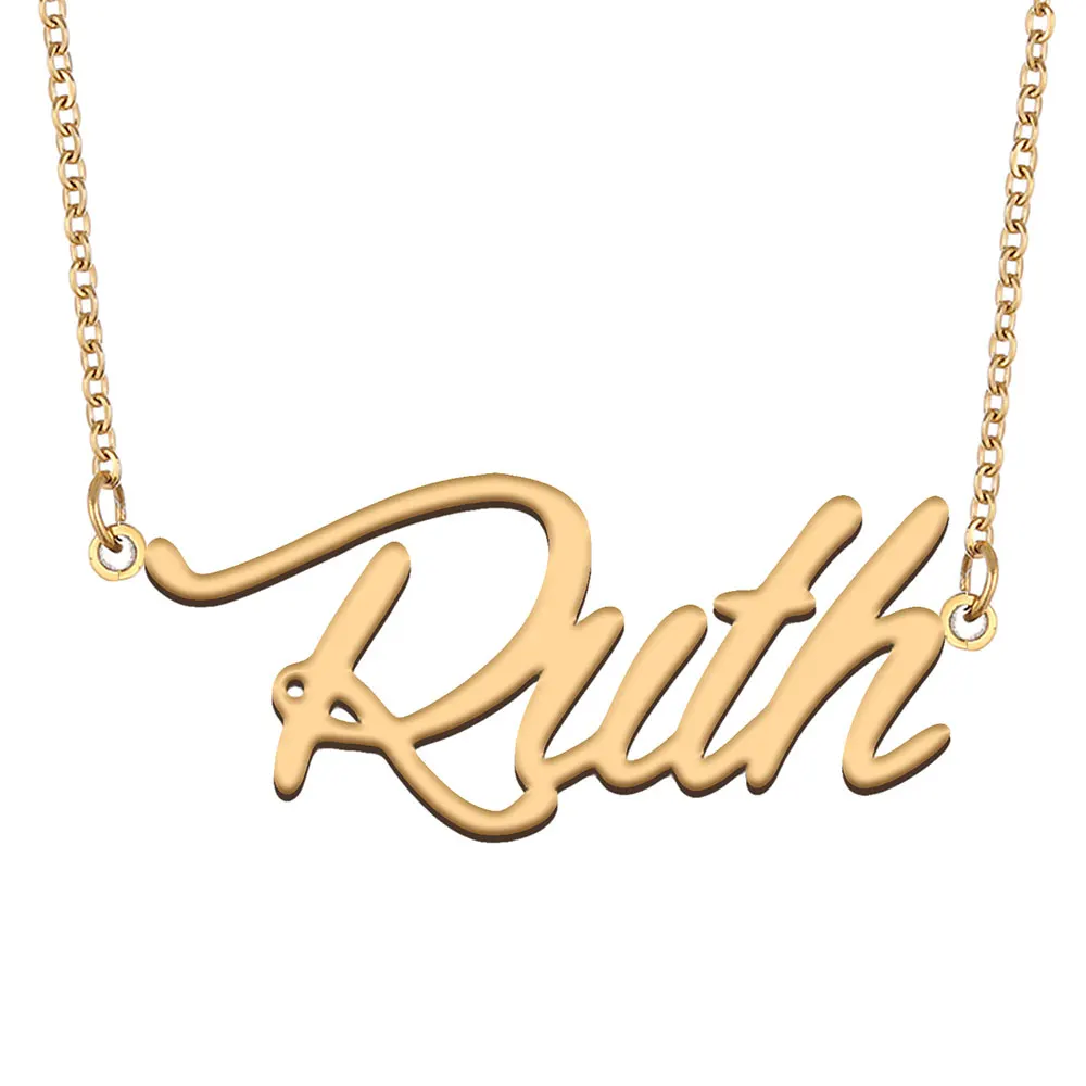 

Ruth Name Necklace for Women Stainless Steel Jewelry Gold Plated Nameplate Pendant Femme Mother Girlfriend Gift