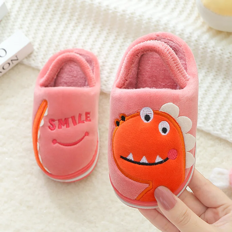 

Winter Kids Girls Boys Warm Walkers Infant Toddler Winter Shoes Soft Dinosaur Baby House Slippers Children Footwear Floor Shoes