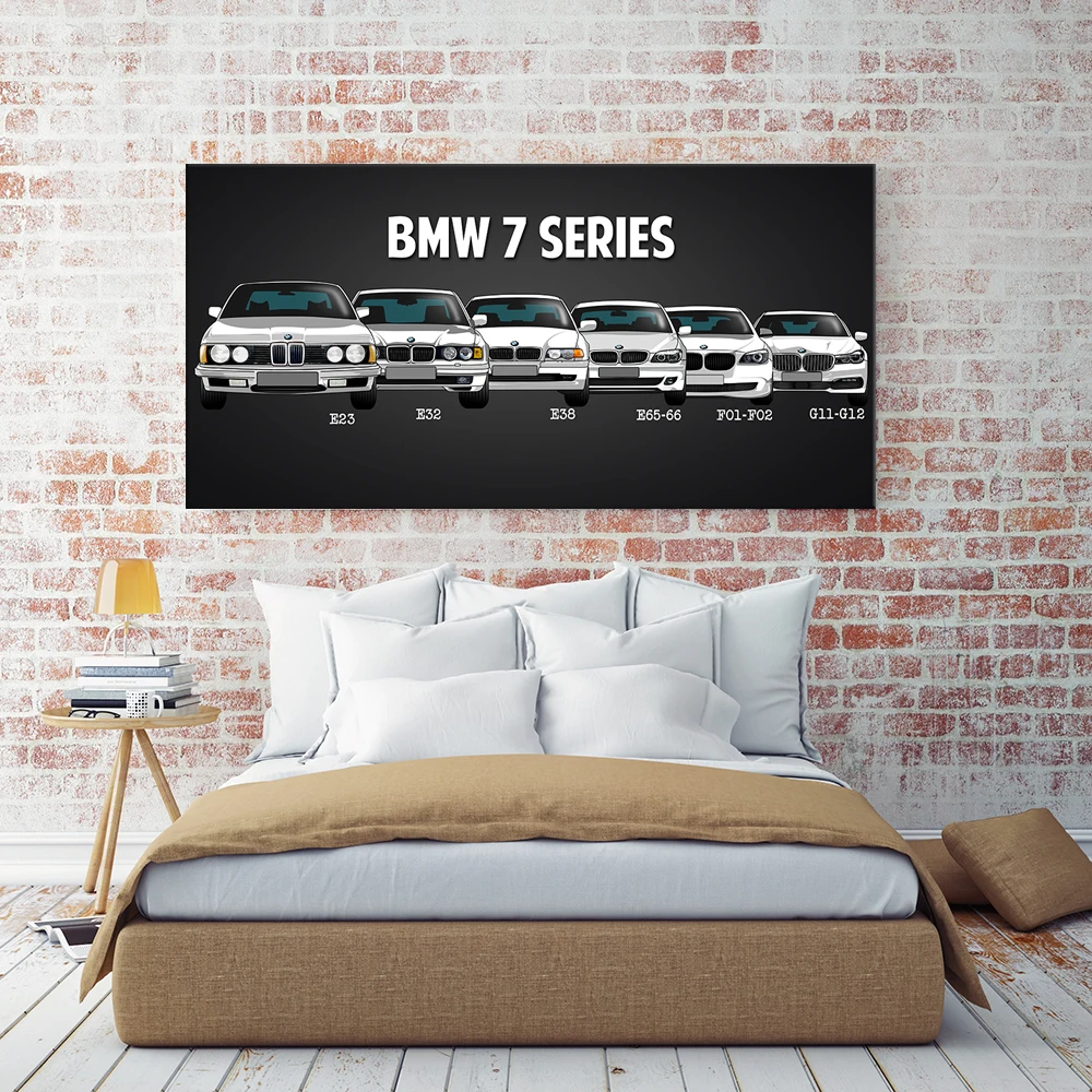 Постер на холсте для украшения дома 1 шт. высокое разрешение BMW M5 M7 белая