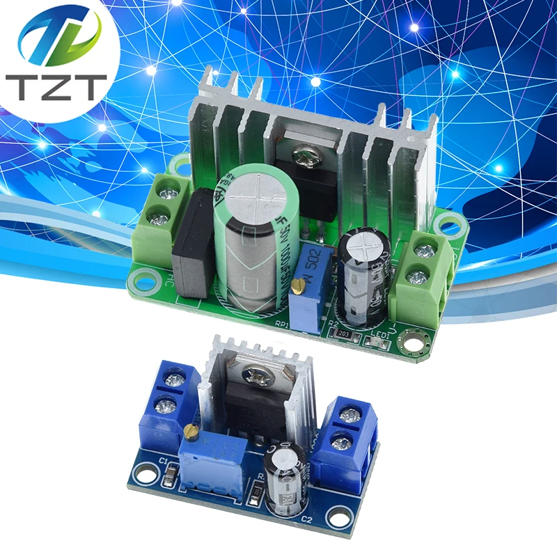 Регулируемый понижающий преобразователь LM317T, понижающий модуль печатной платы, линейный регулятор питания с выпрямительным фильтром