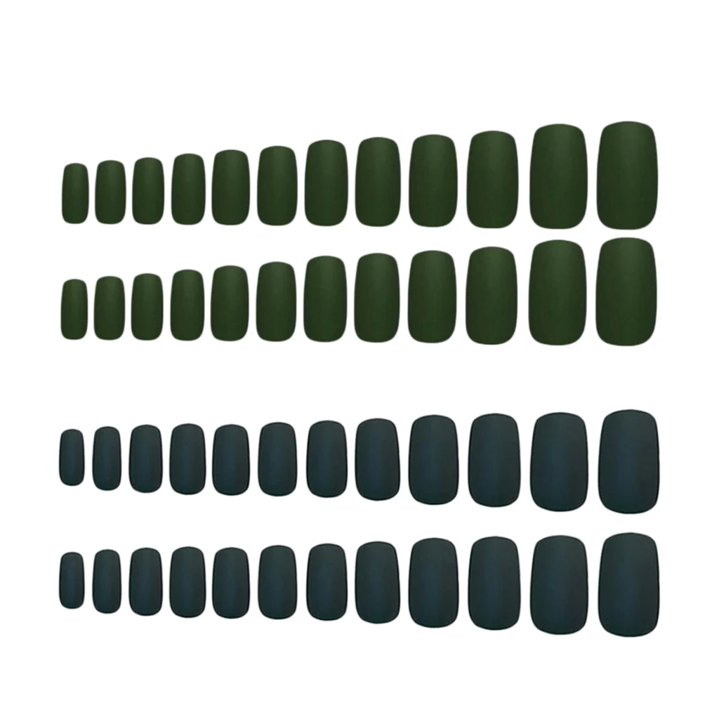 24 шт Для женщин квадратный длинный гроб матовый Ложные Нейл Арта набор для