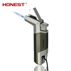 Ветрозащитная струйная зажигалка, фонарь вая Бутановая Зажигалка, заправка зажигалки с прямым синим пламенем, уличная зажигалка, гаджеты для мужчин, подарок