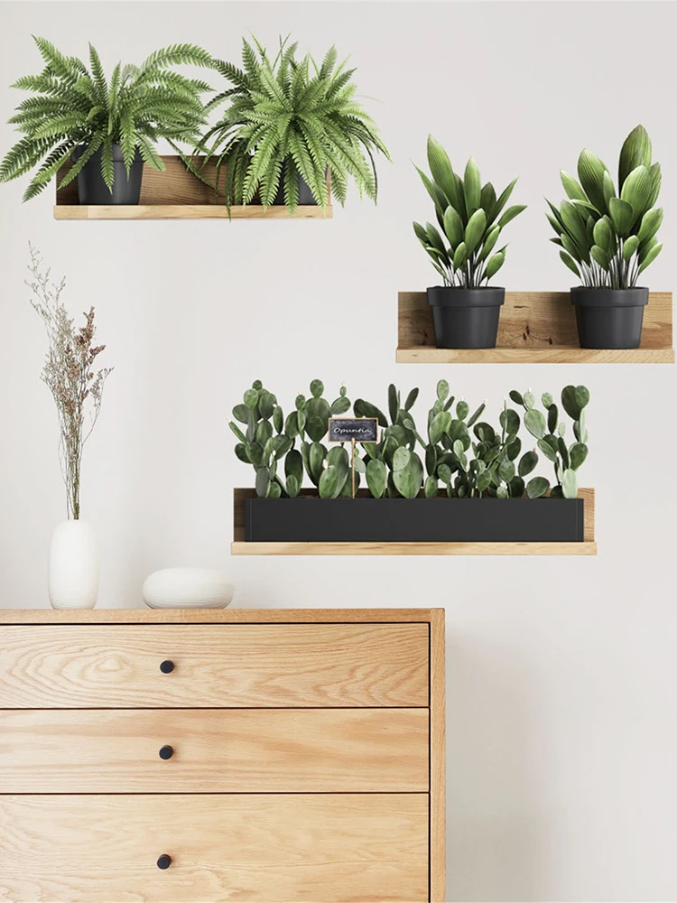 Наклейки на стену с зелеными растениями 2 шт. | Дом и сад