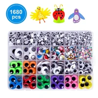 1680 pcs stickers safety eyes for toys with plastic box for dolls making handmade craft puppet plush animal teddy bear toys