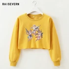 Женщины Crop Top Толстовка Cute Angel с пистолетом Печать Пуловеры Мода Твердая длинным рукавом потеет Топы Kawaii Hoodie Dropship