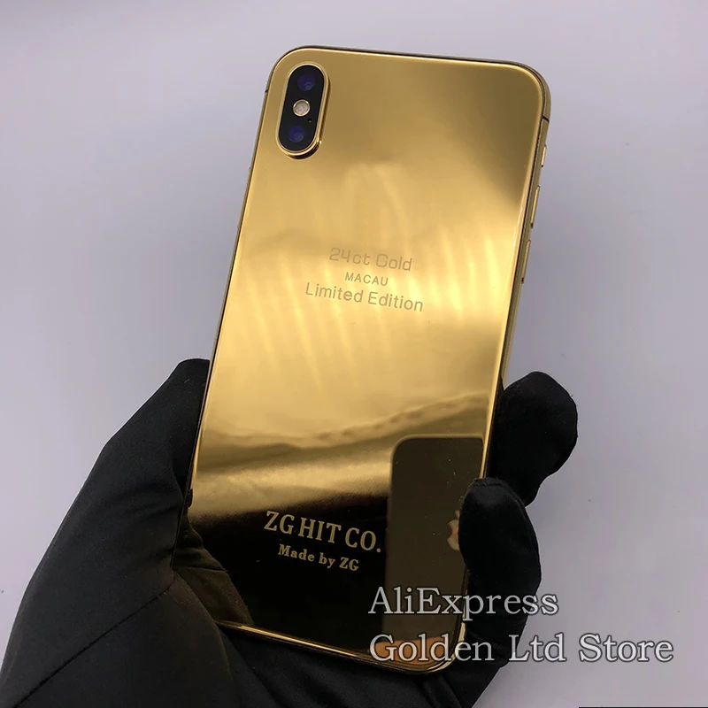 Для iPhone X Золотой корпус частный индивидуальный ограниченный выпуск 24K яркая