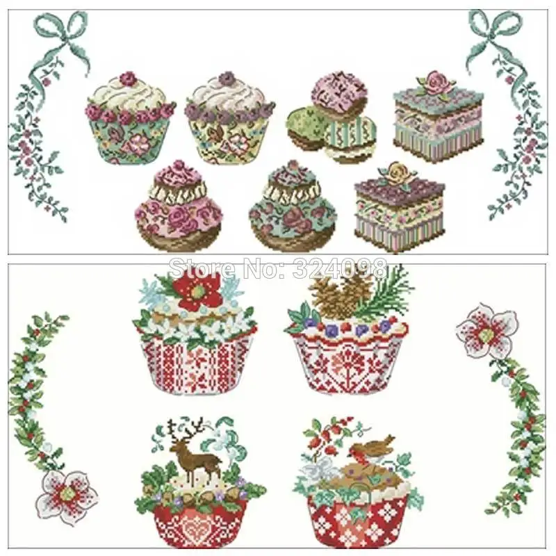 

Delicious cake tablecloth patterns Counted Cross Stitch 11CT 14CT 18CT DIY Chinese Cross Stitch Kit Embroidery Needlework Sets