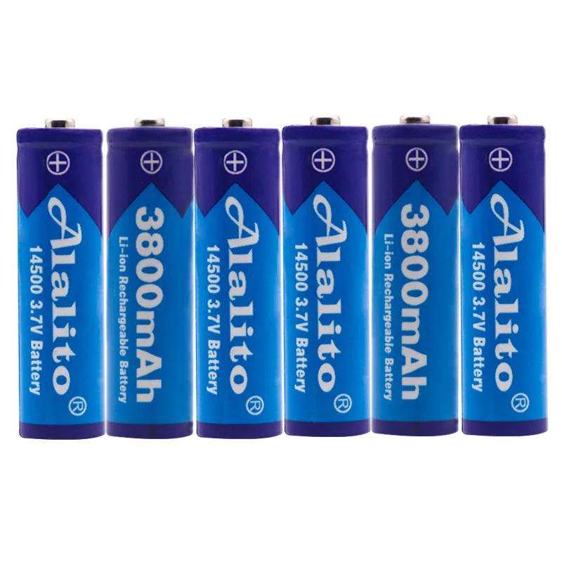 2-20 шт Alalito AA 14500 3800mah 3,7 V литий-ионная аккумуляторная батарея и светодиодный фонарик
