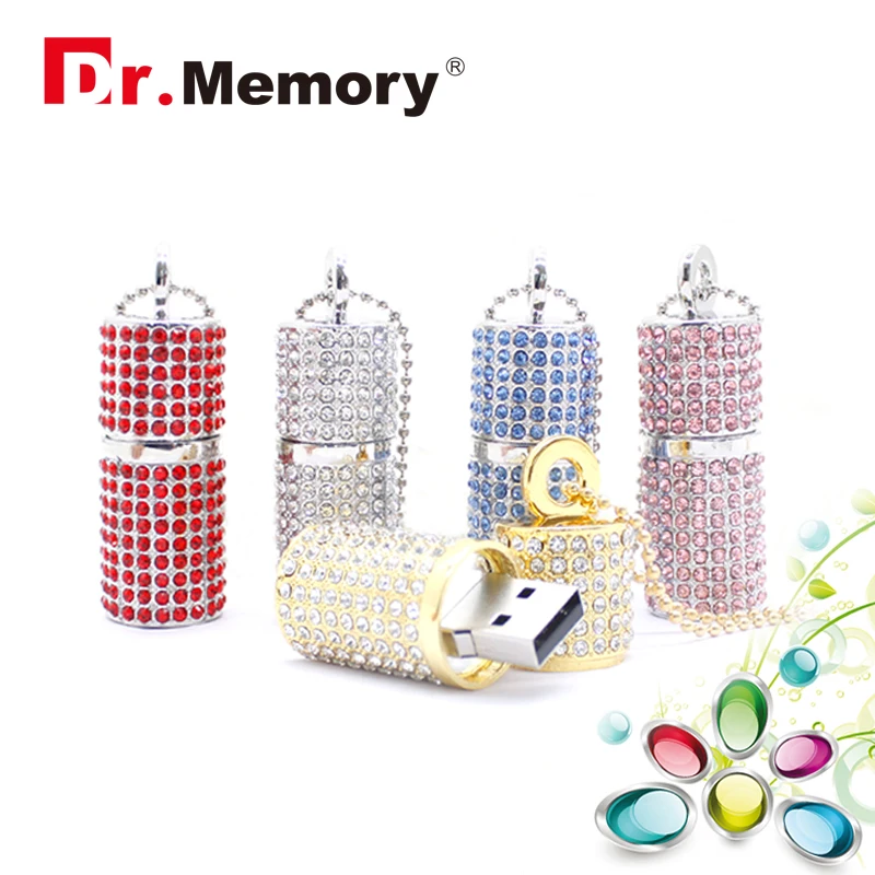 

Flash Drive 4G 8G 16G Pendrive 32GB 64GB 128GB Pen Drive U Disk 2.0 USB Drive флешки Diamond Crystal Memory Necklace Stick