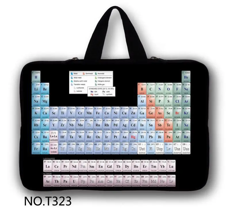Периодическая настольная сумка для ноутбука 11 12 13 3 14 15 6 дюймов Macbook Air Pro13 черная