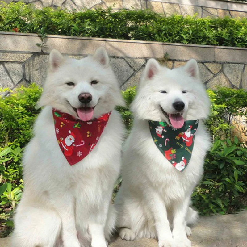 

Dog Scarf Christmas Style Puppy Cat Dog Bandana/Bibs Cotton Washable Bandana Dog Accessories for Small Dog Grooming Products