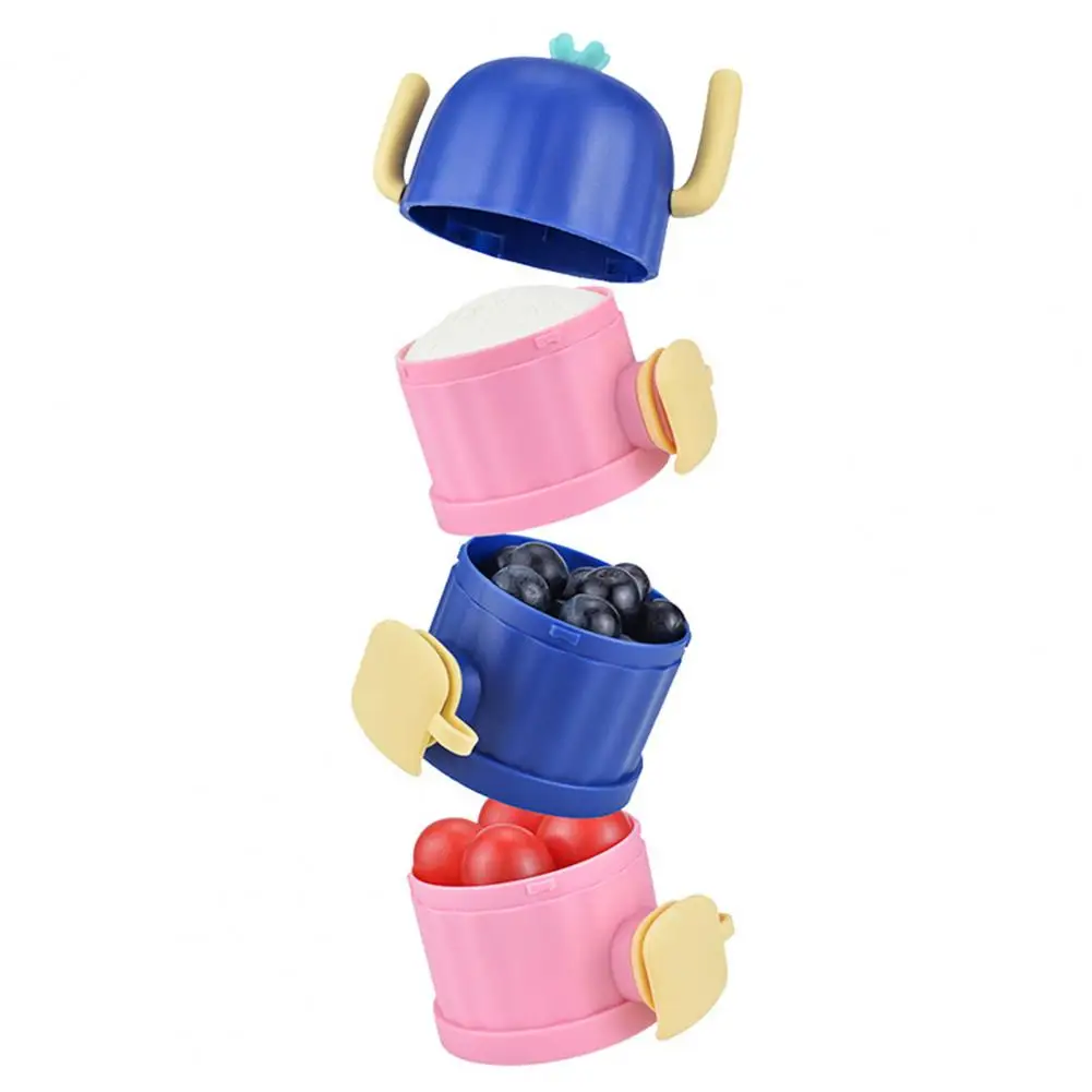 Dispensador de leche en polvo de 3 capas, contenedor de alimentos multifuncional, sin BPA, para aperitivos, almacenamiento de alimentos para beb&eacute;s-3