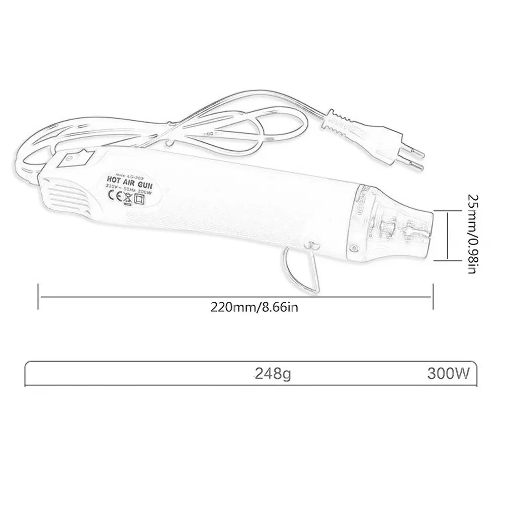 

Adjustable Temperature Electric Heat Gun Sludge Softening Heat Multifunctional Handheld Hot Air Gun