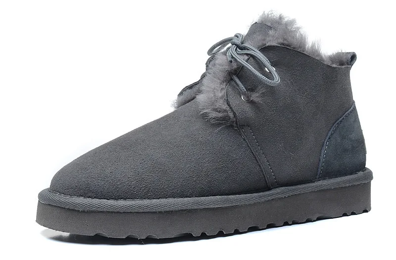 Г. Зимний натуральный мех, женские зимние сапоги из натуральной овечьей кожи женская теплая шерстяная обувь на шнуровке Большие размеры 35-44