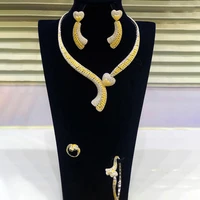 soramoore luxury african heart love jewelry sets for women wedding cubic zirconia cz dubai bridal jewelry set dance party gift