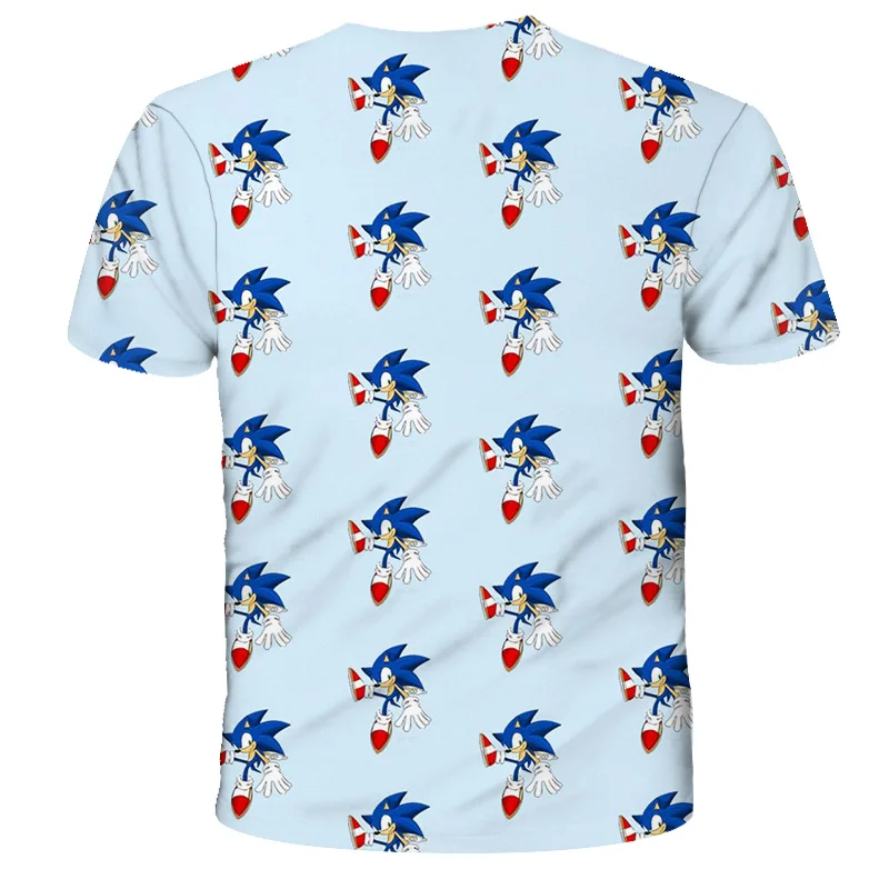 

Sonic fashion T-shirt, boys and girls personalized cartoon T-shirt, children's animation children's short sleeve casual T-shirt