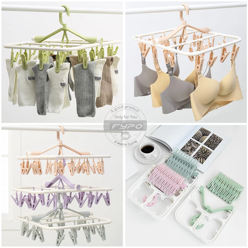 Складная вешалка для одежды с 20 зажимами складные вешалки хранения нижнего белья
