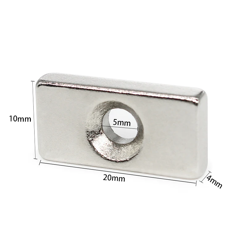 

2/5/10/20/50PCS 20x10x4-4mm Quadrate Countersunk Neodymium Magnet Hole 4mm 20x10x4-4 Block Strong Powerful Magnets 20*10*4-4