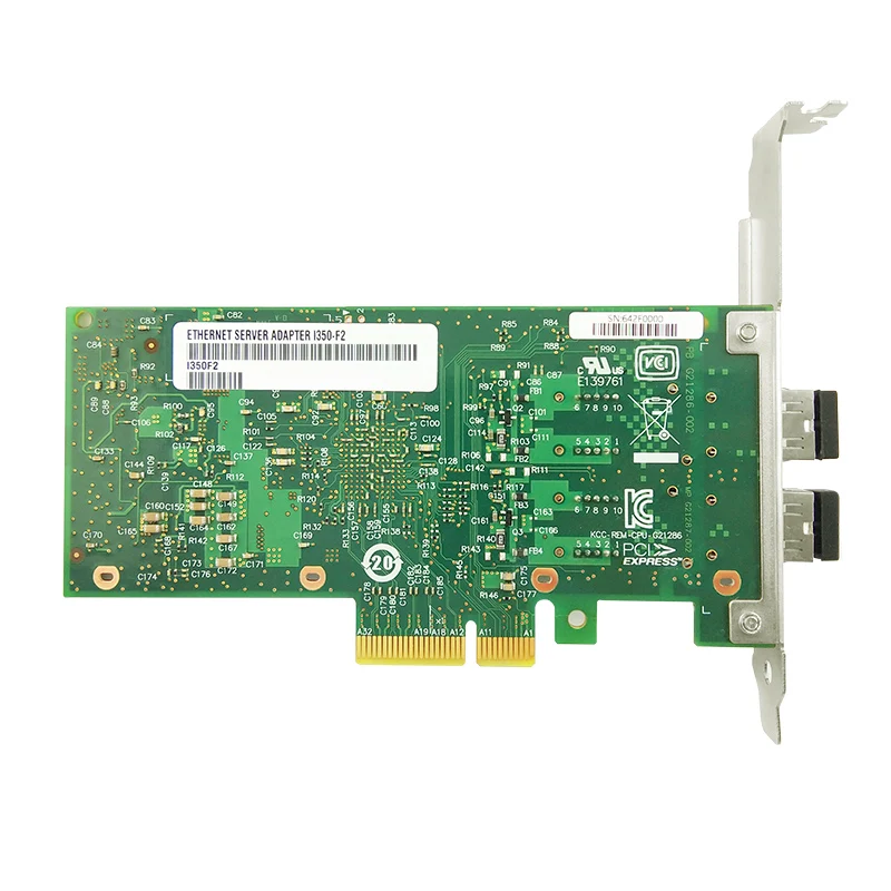 I350-F2 PCI Express двухпортовый гигабитный Ethernet сетевой адаптер карта волоконно-оптический сервер Intel I350 NIC