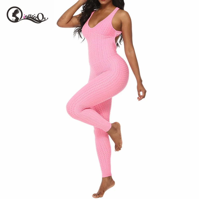 

Women Sexy Jumpsuits Fashion Bodycon Solid Color Backless Fitness Slim Clubwear Female Breathable Sports Rompers Bodysuits