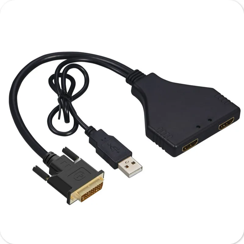 DVI to 2 HDMI1 in out one point two high definition 1080P TV 3d video splitter divider line|Кабели VGA| |