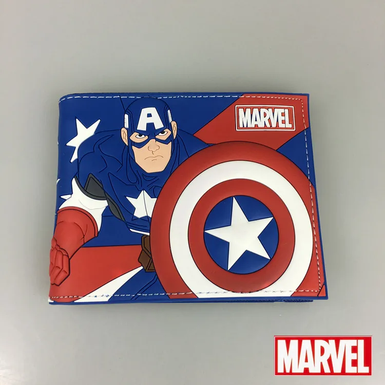 Disney Капитан Америка щит Человека паука героев из мультфильмов аниме бумажник