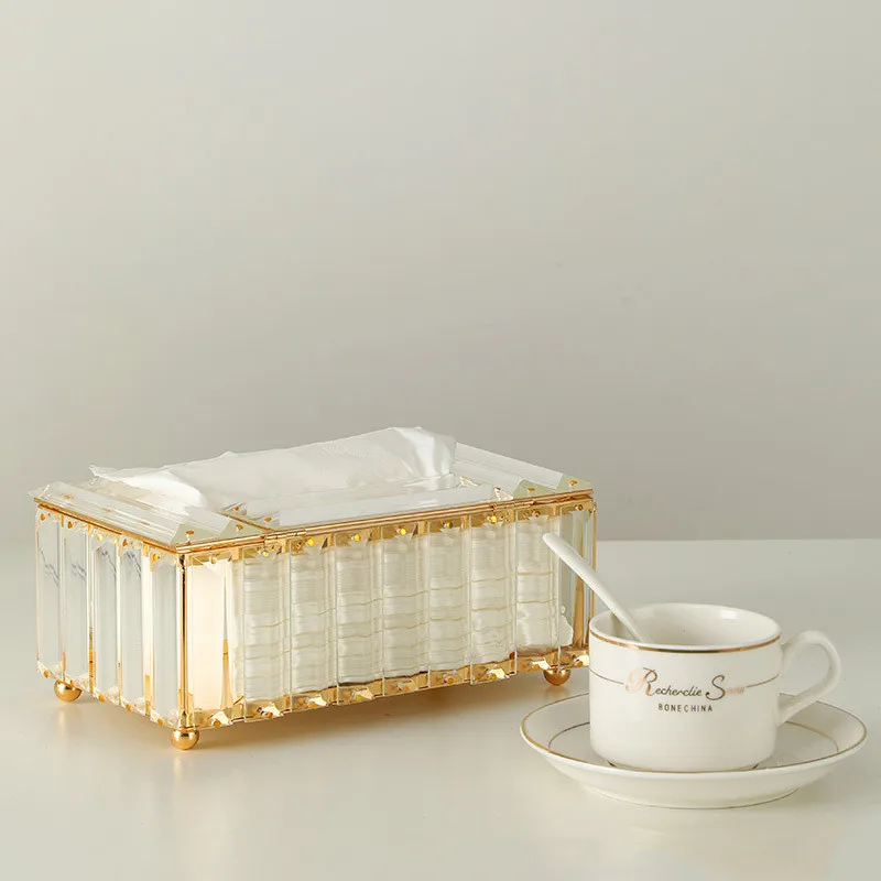 Wrought Iron Plastic Crystal Design Facial Tissue Box Holder Cube Napkin Dispenser Bedroom Office Hotel Cafe Coffee House Bar