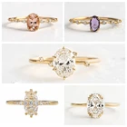 Женское кольцо из серебра 925 пробы с овальным Цирконом