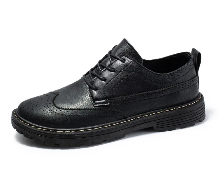 

2021 Spring New Leather Men's Casual Leather Martin Shoes High Quality Men Anti-Slip Big Head Leather Shoes Men Driving Shoes