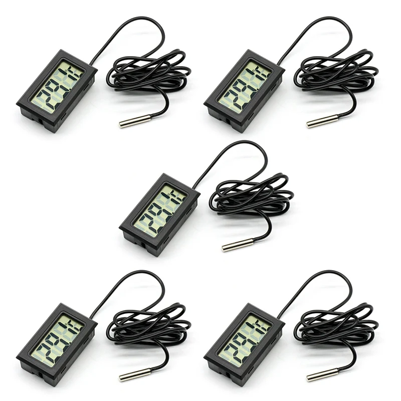 1/2/5PCS LCD Digital Thermometer Probe Fridge Freezer Thermograph for Refrigerator -50~ 110 Degree Celsius | Дом и сад