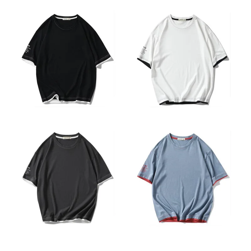 Новинка 2020 Мужская футболка с надписью на тонких манжетах в стиле Харадзюку