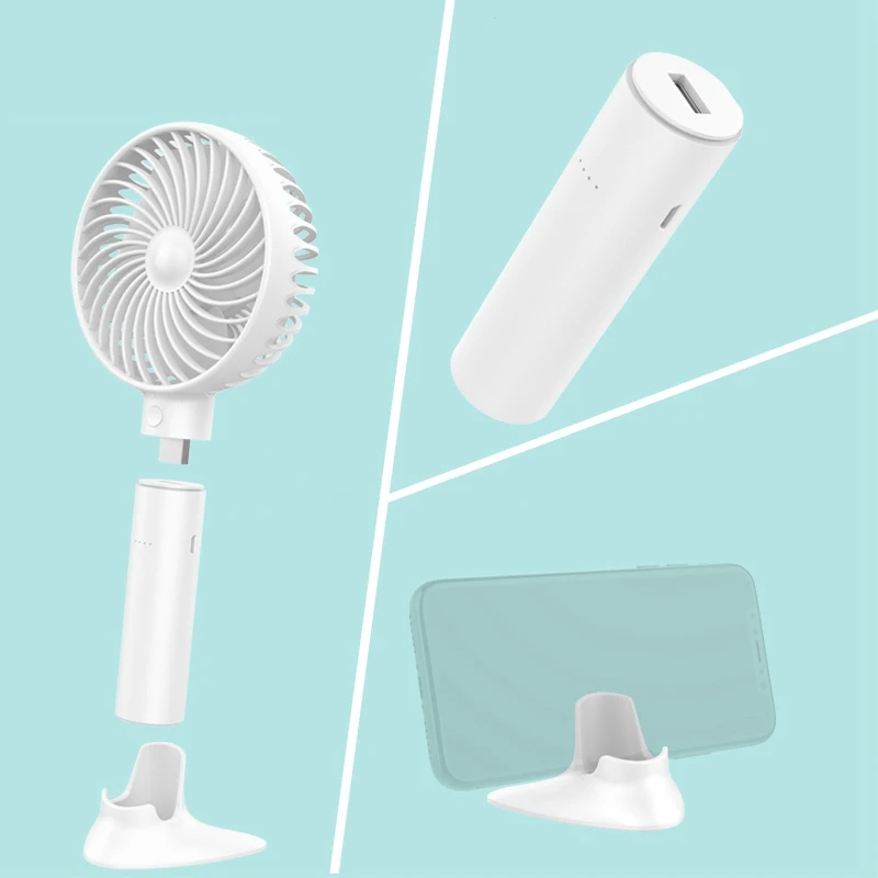 Многофункциональный 3 в 1 ручной Usb вентилятор портативный 2000Mah держатель