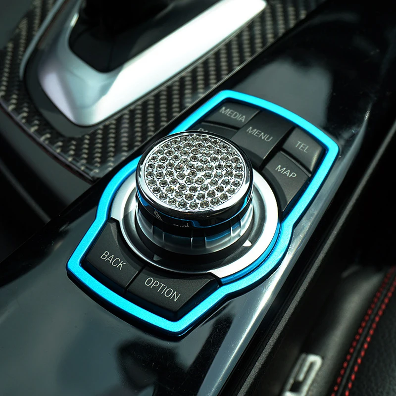 1pcs Stainless Steel Car Interior Multimedia Button Decor Car Styling Stickers for BMW F10 F20 F30 F34 F07 F25 F26 F15 F16 E71