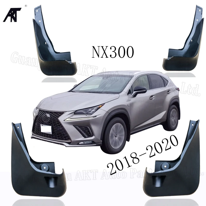 

Black Front &Rear Mud Fender Flaps Splash Guard Mudflaps Mudguard Cover Trim For 2018-2020 Lexus NX300 Mud Flap