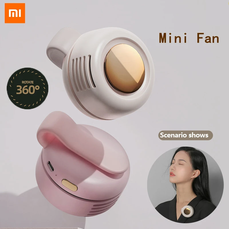 Портативный вентилятор Xiaomi безлопастный с мини USB и клипсой маленькое охлаждение