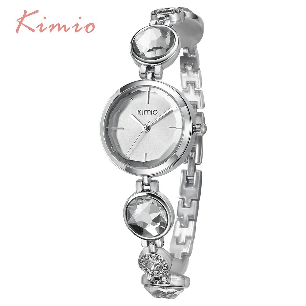 KIMIO Fanshion качественные кварцевые часы с браслетом со стразами женские 2019