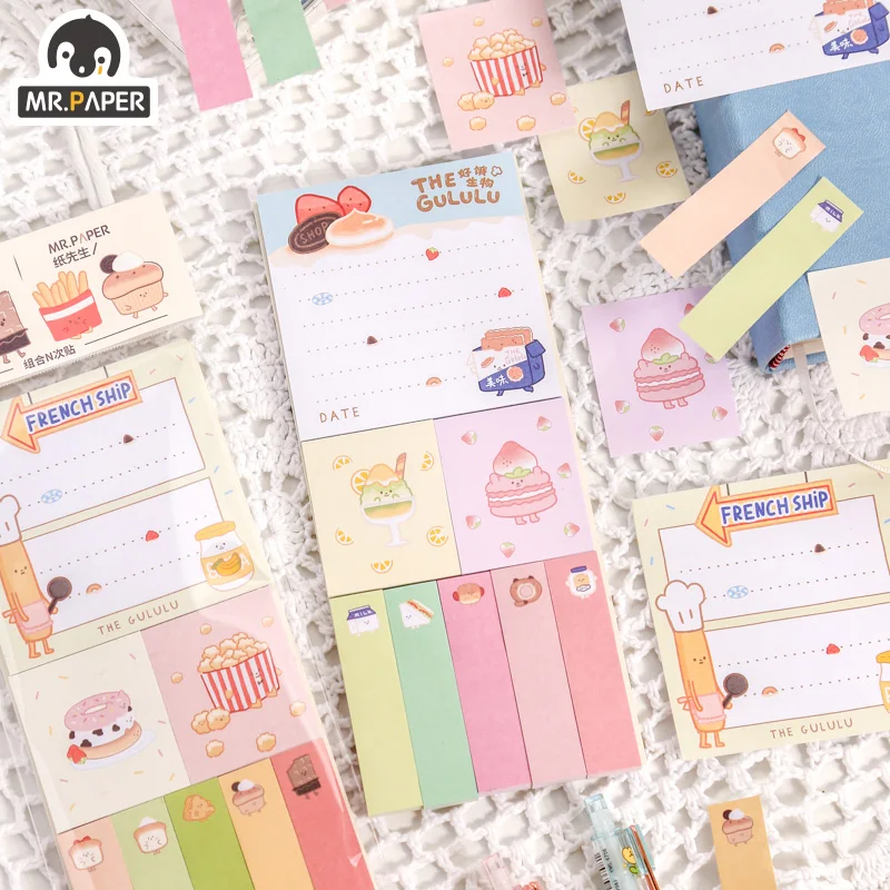 

Mr Paper 360 Pcs/bag 4 Designs Cartoon Style Sugar Replenishment Station Series Memo Pads Self-Adhesive Hand Account DIY Sticker