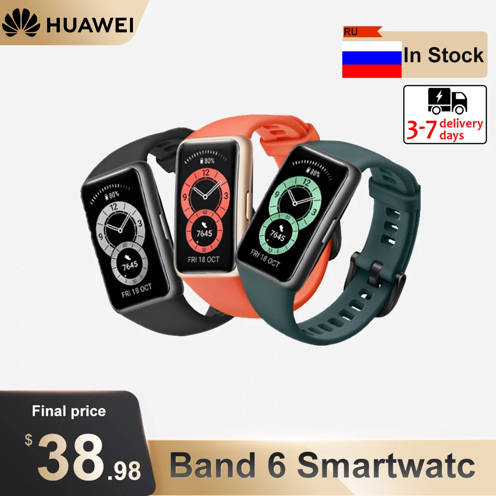 

Смарт-часы Huawei Band 6, 1,47 дюйма, полноразмерный дисплей, пульсометр, мониторинг сна
