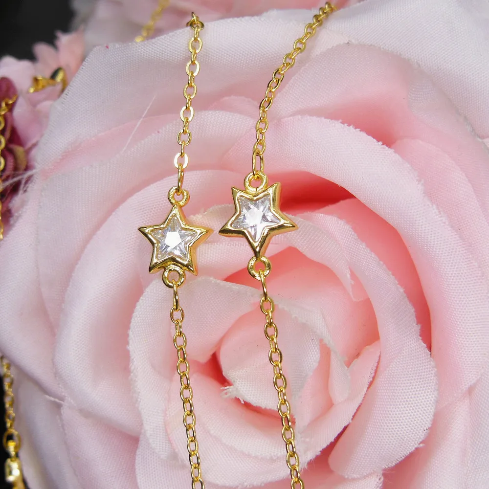 2 метра 8 мм звезда кубическая инкрустация цирконием медная цепь для DIY аксессуары