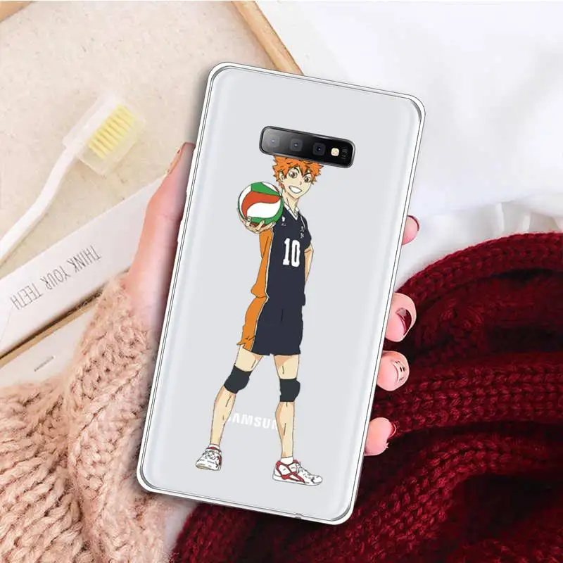 

Haikyuu Hinata Anime Volleyball Phone Case Transparent For Samsung Galaxy A 71 21s S note 8 9 10 plus 20 ultra