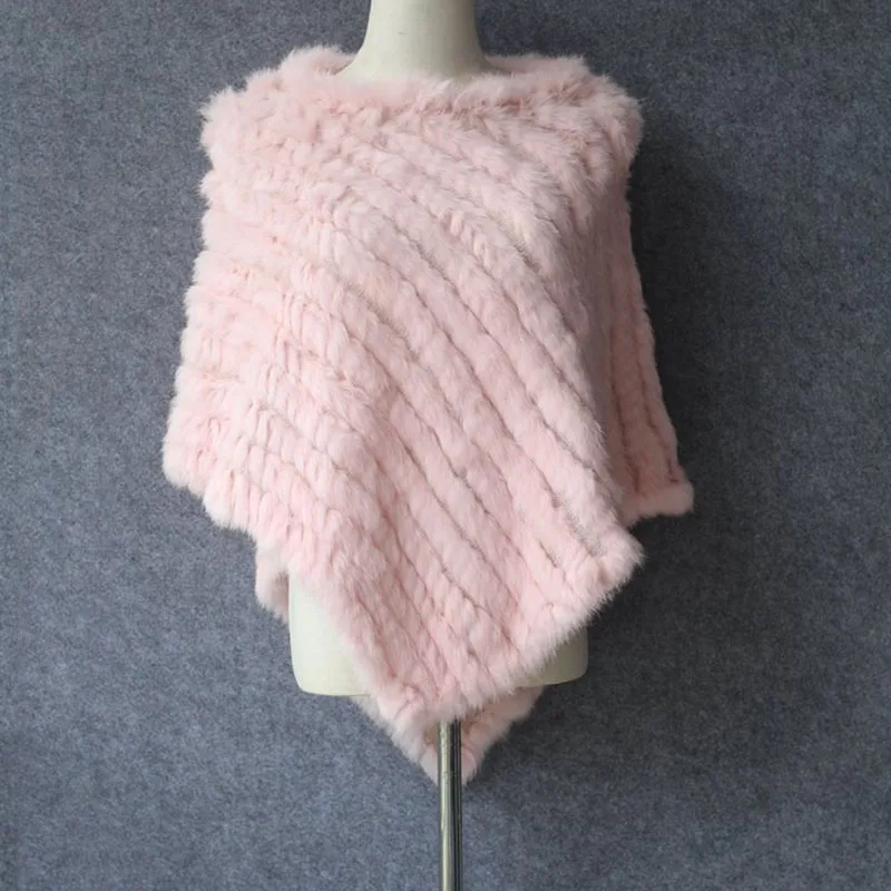 

Женский трикотажный шарф-хомут из натурального кроличьего меха