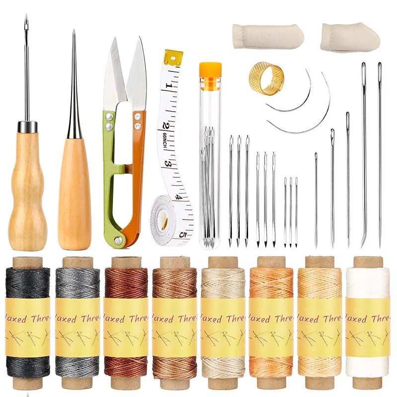 

LMDZ Leather Sewing Clamp Leather Working Tools Leather Sewing Kits Leather Stitching Pony with Leather Needle and Waxed Thread